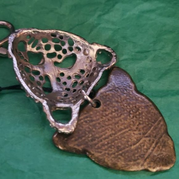 Leopard Cheetah Animal Print Heart Keychain Keyring Silver tone - Picture 3 of 3